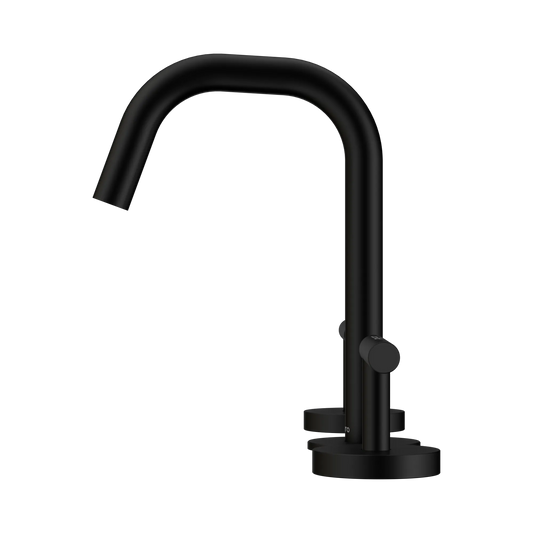 Mecca Lever Basin Set Edge Spout Matte Black