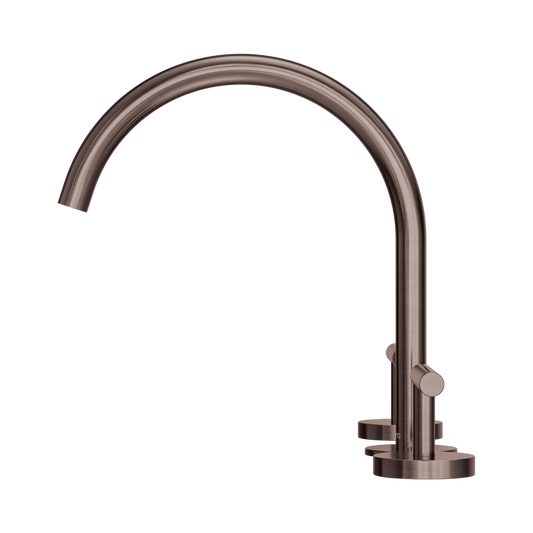 Mecca Lever Bath/Kitchen Set Arc Spout Brushed Bronze
