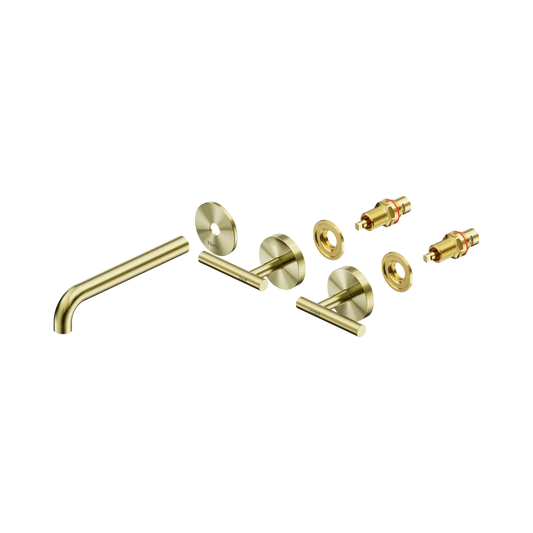 Mecca Lever Wall Basin/Bath Set 185mm Spout Trim kits Only Brushed Gold