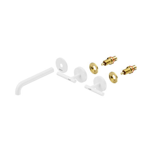 Mecca Lever Wall Basin/Bath Set 185mm Spout Trim kits Only Matte White