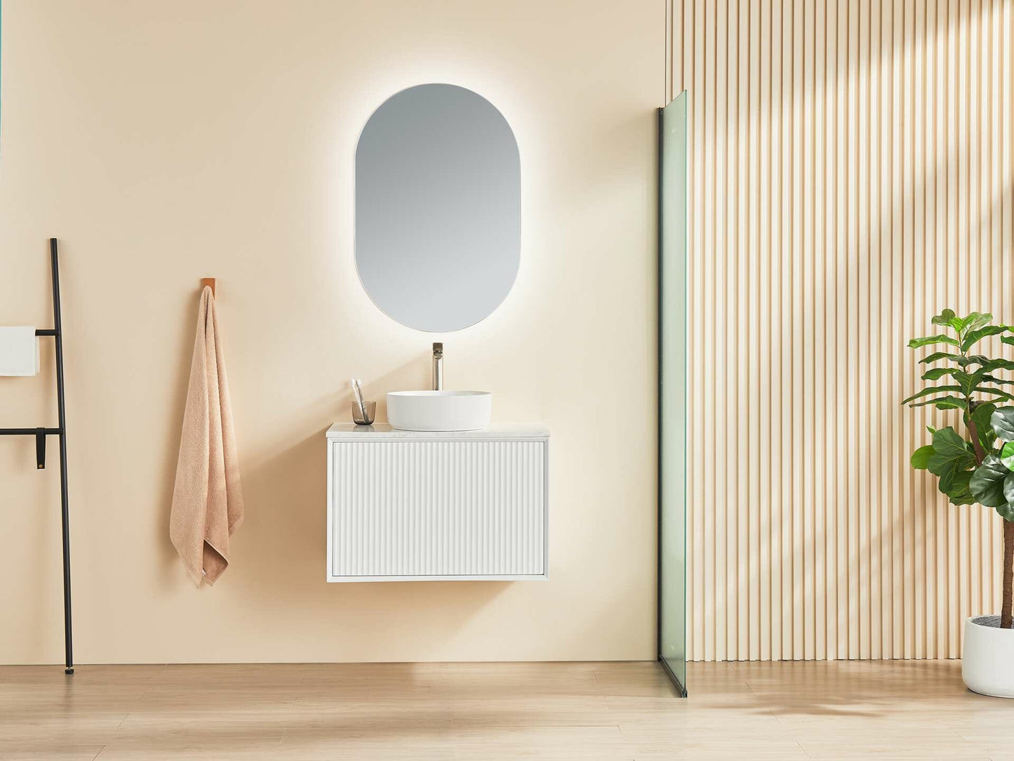 Kirribilli / Kliff Wall Hung Vanity - Matt White - 750mm