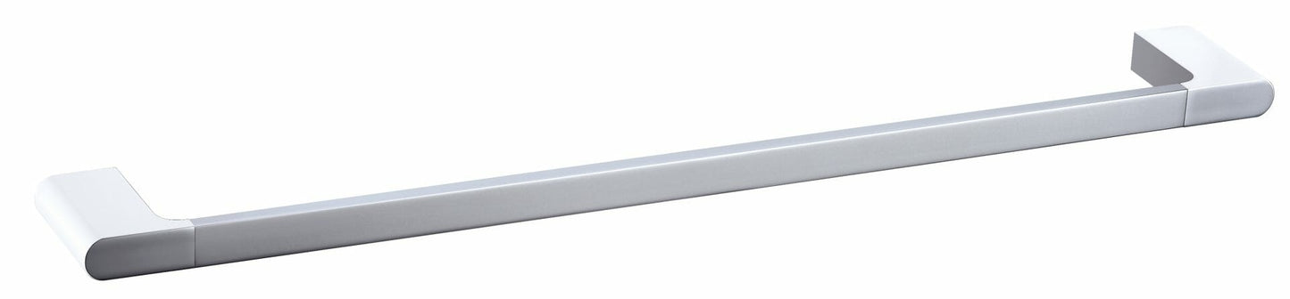 Cora Single Towel Rail 600mm - Chrome & White