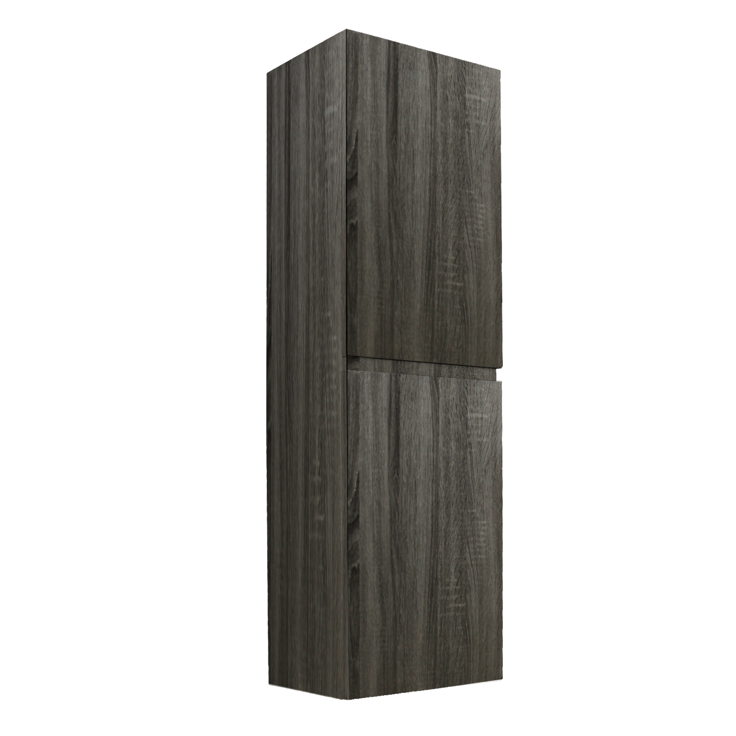 Qubist Wood Grain PVC Filmed - Tall Boy Vanity - Two Drawers - Dark Grey - 400mm