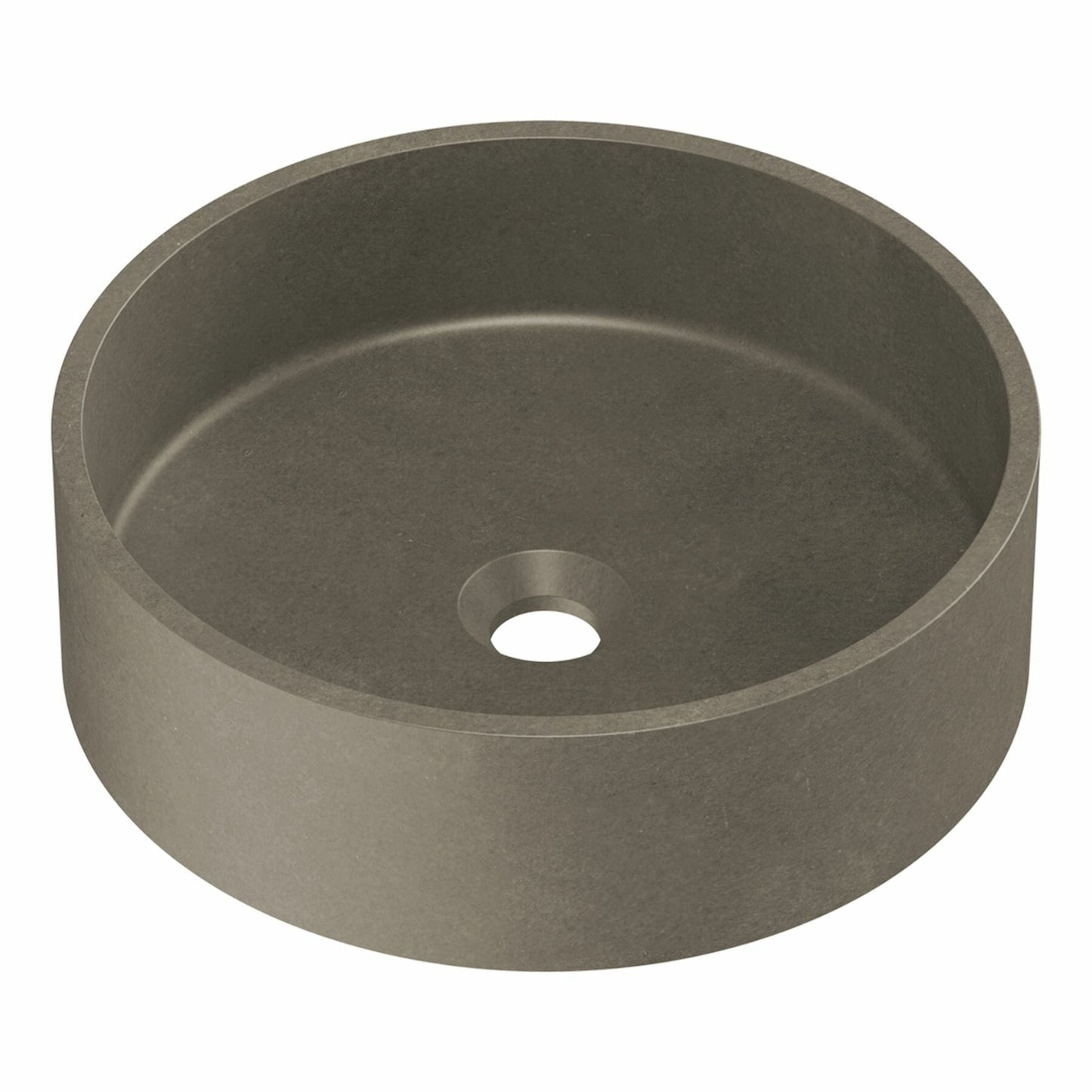 Zale Concrete Round Basin Grey 390 x 120 NTH - Dark Grey