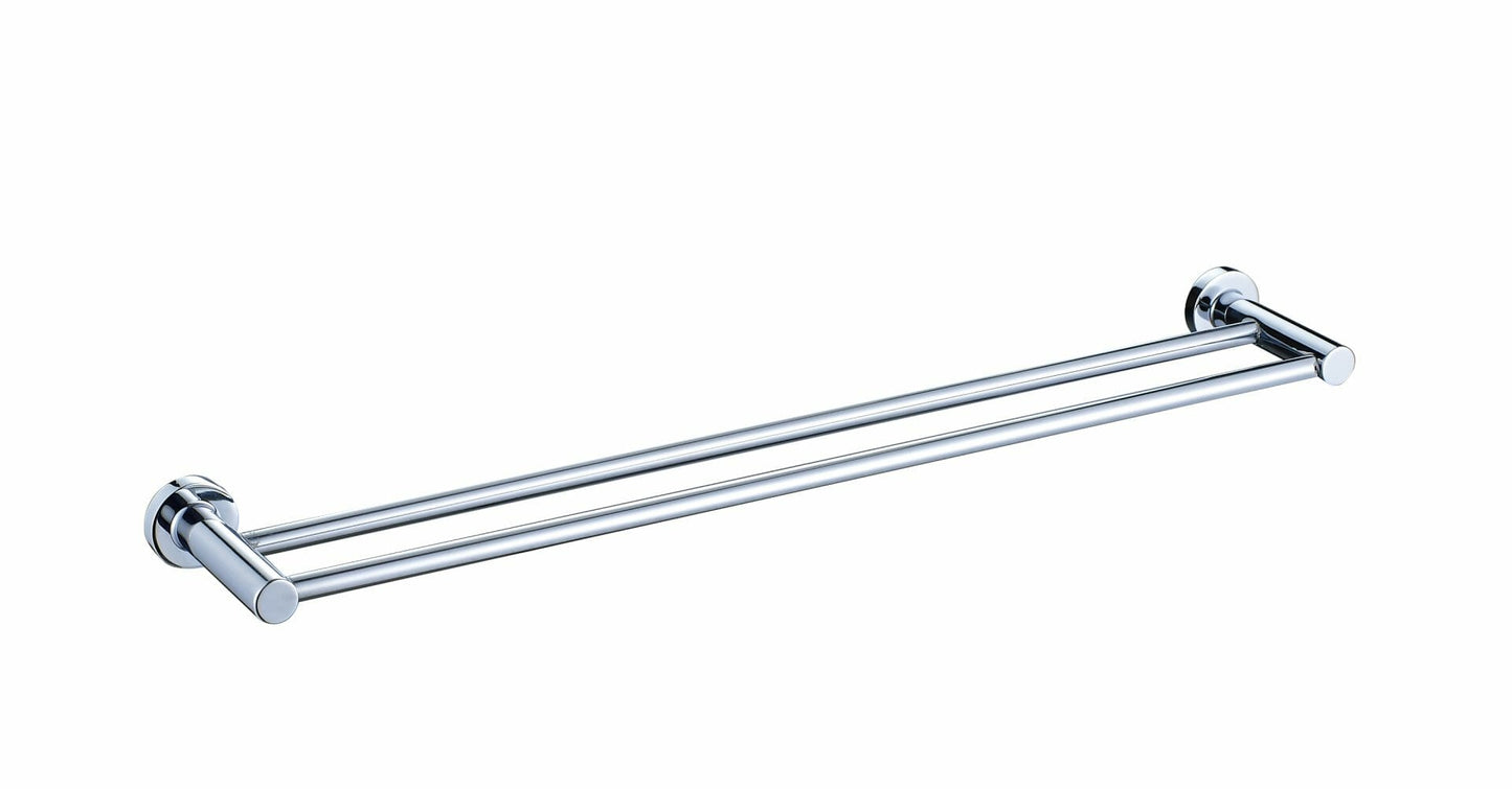 Ruby Round Double Towel Rail 600mm - Chrome