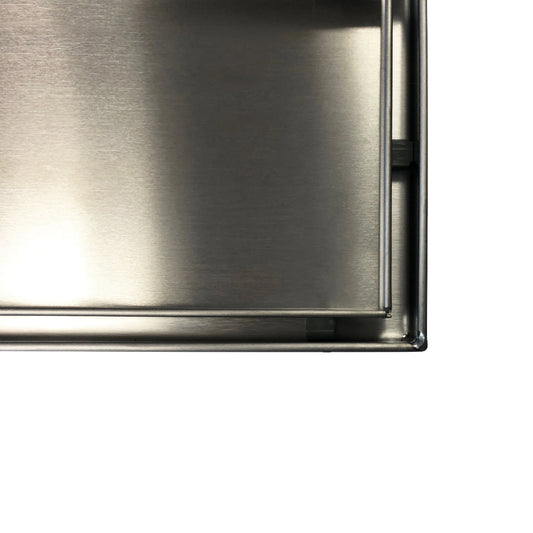 Radiant Tile Insert Linear Shower Grate - 900 mm length + 74mm outlet - Brushed Satin