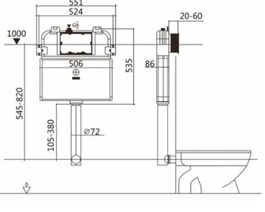 Bathex - R&T InWall Cistern-
Screws Sold Separately (K13)