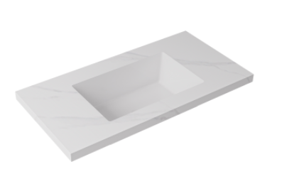 Carrara sintered stone seamless joined with fine ceramic basin
Size: 900X460mm
Single, No Tap Hole