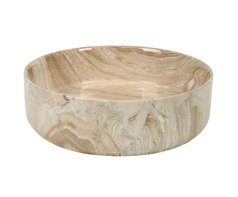 405*405*130mm Stone-look Glossy Finish Above Counter Basin