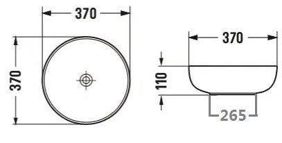 360mmx360mm Above Counter Basin - Gloss White