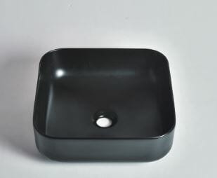 Levenge - 380mm Matte Black Ceramic Square Above Counter Basin - CLA-423-MB - 380x380x140mm