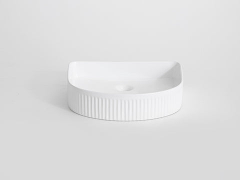 415*365*100mm Gloss White with Fluted Design Above Counter Basin
