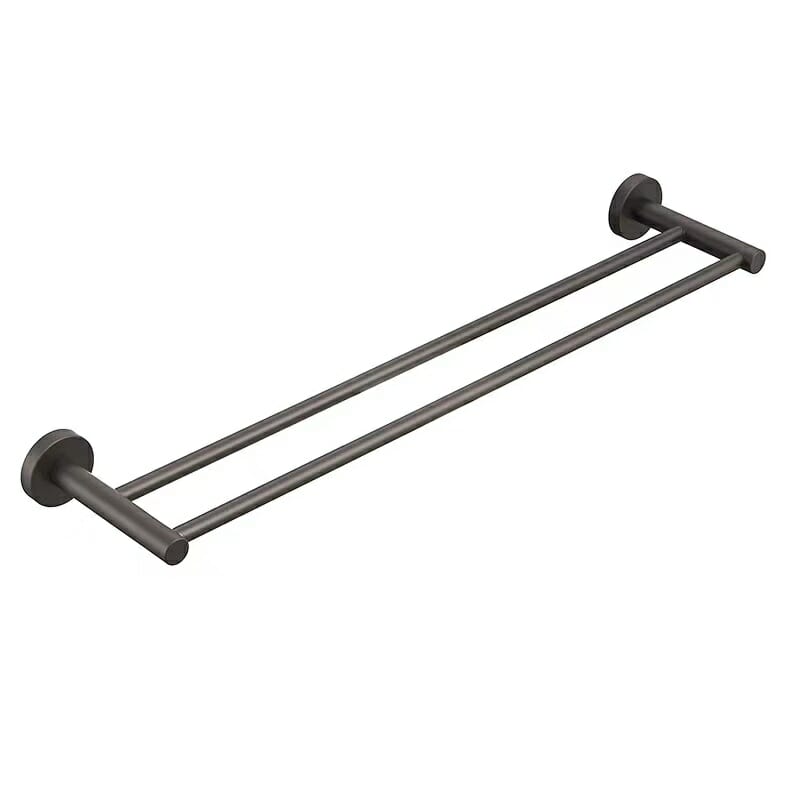 Otus Round Double Towel Rail 750mm - Gunmetal