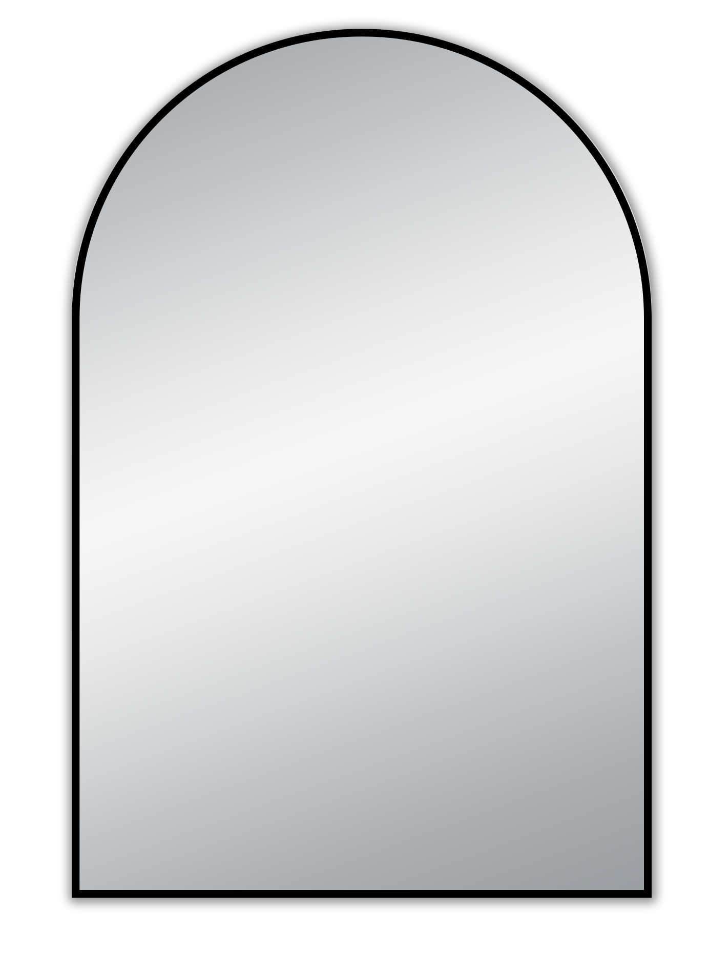 Arch LED Framed Mirror - Matt Black - 600x900mm