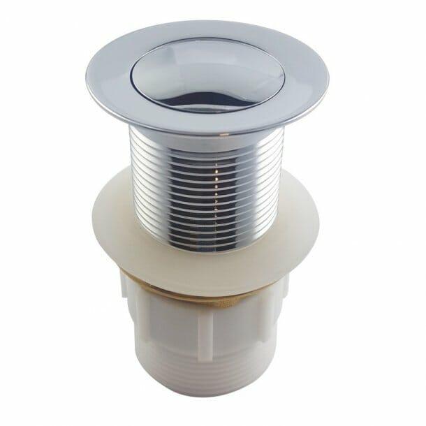 32/40mm Solid Brass Basin Pop Up Waste - Chrome - NO Overflow