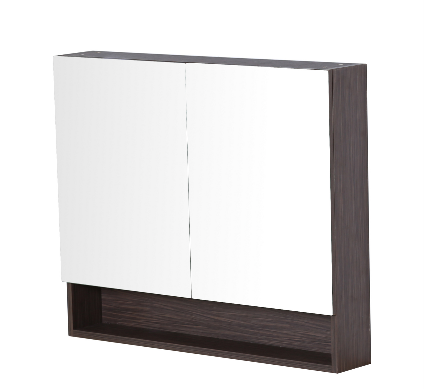 Stella Walnut Shaving Cabinet - Double Doors - Dark Brown - 900mm