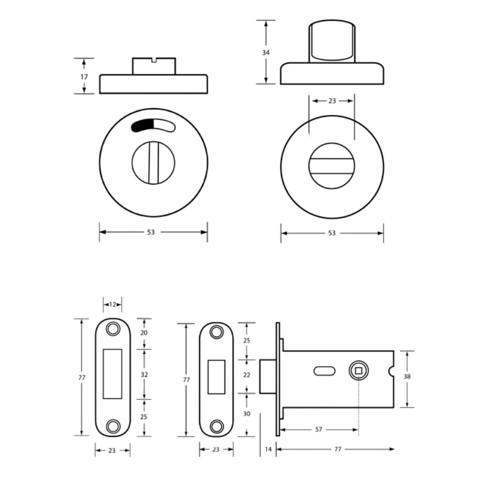 400 Morticed Lock and Indicator Set – With Screw Fixings