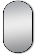 Matte Brushed Gunmetal Oval Framed Mirror - 500x1000mm