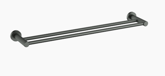 Linie Double Towel Rail 600 mm In Gun Metal