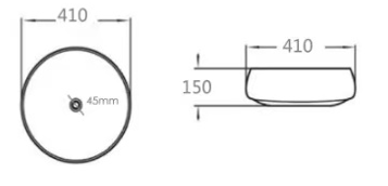 410mmx410mm Above Counter Basin - Matte Black & Copper