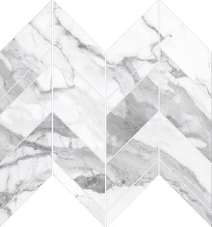 CALACATTA MOSAICS - CHEVRON SATIN Finish - 300X300 | SOLD PER SHEET - 11 PCS PER BOX / 0.99 SQM
