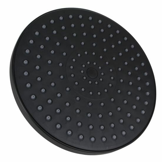 Round Matt Black Rainfall Shower Head 200mm