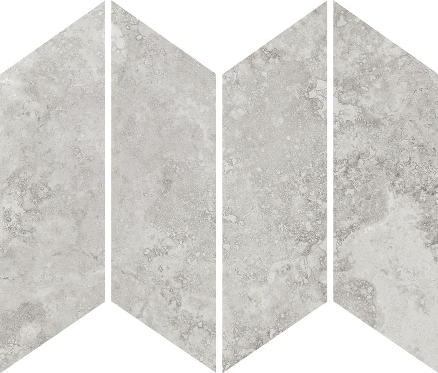 IMPERIAL STONE CHEVRON MOSAIC - LIGHT GREY CHEVRON / FELLTEC Finish - 73X260 | 53 PCS PER SQM - .24 = 1 PC / 1.25 SQM PER BOX