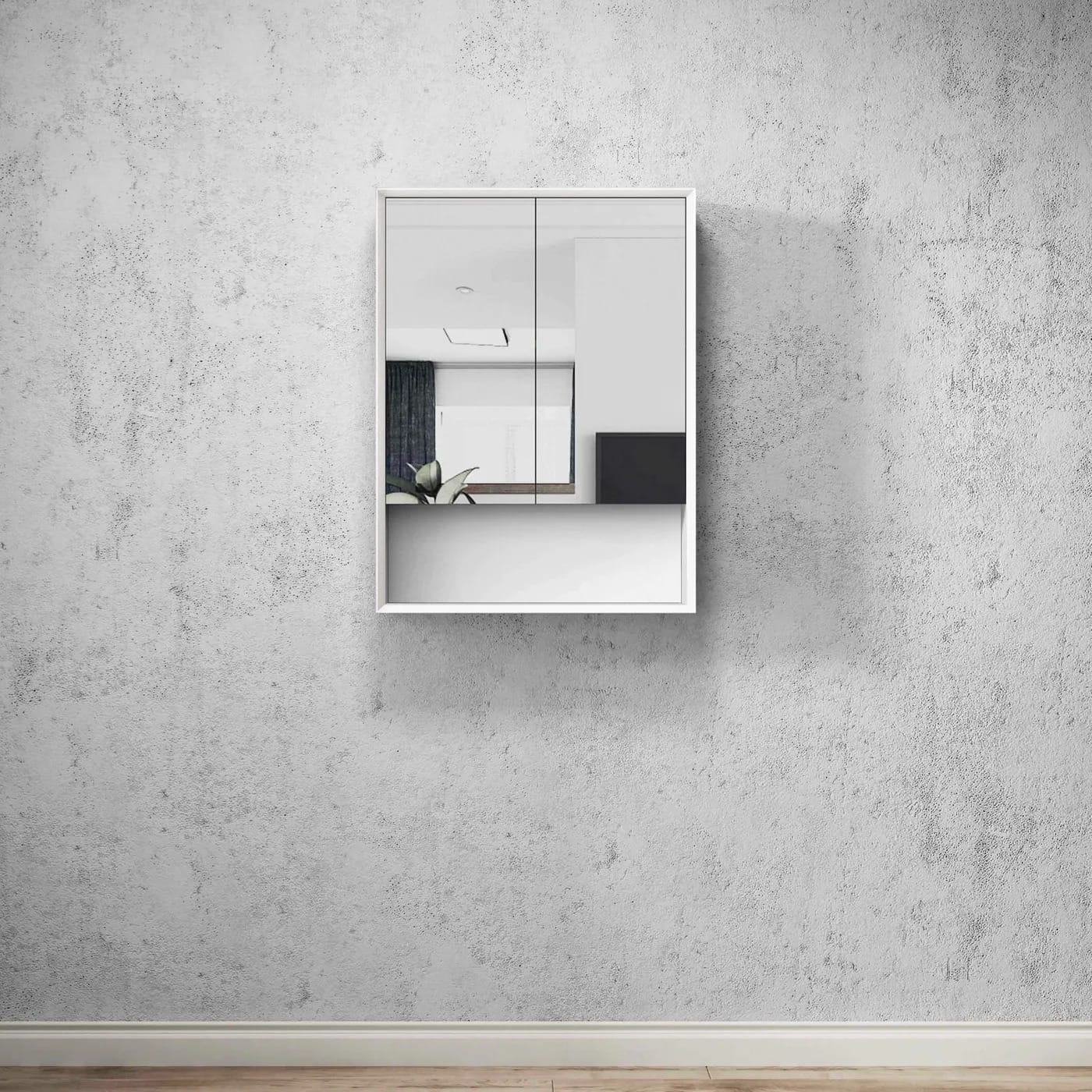 BOSTON Matte White 600X800X150 Shaving Cabinet