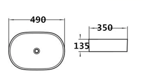 385mmx355mm Above Counter Basin - Matte White