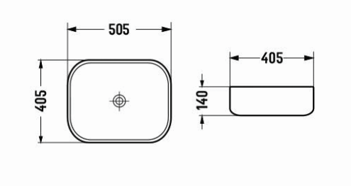 505mmx405mm Above Counter Basin - Matte Black & White
