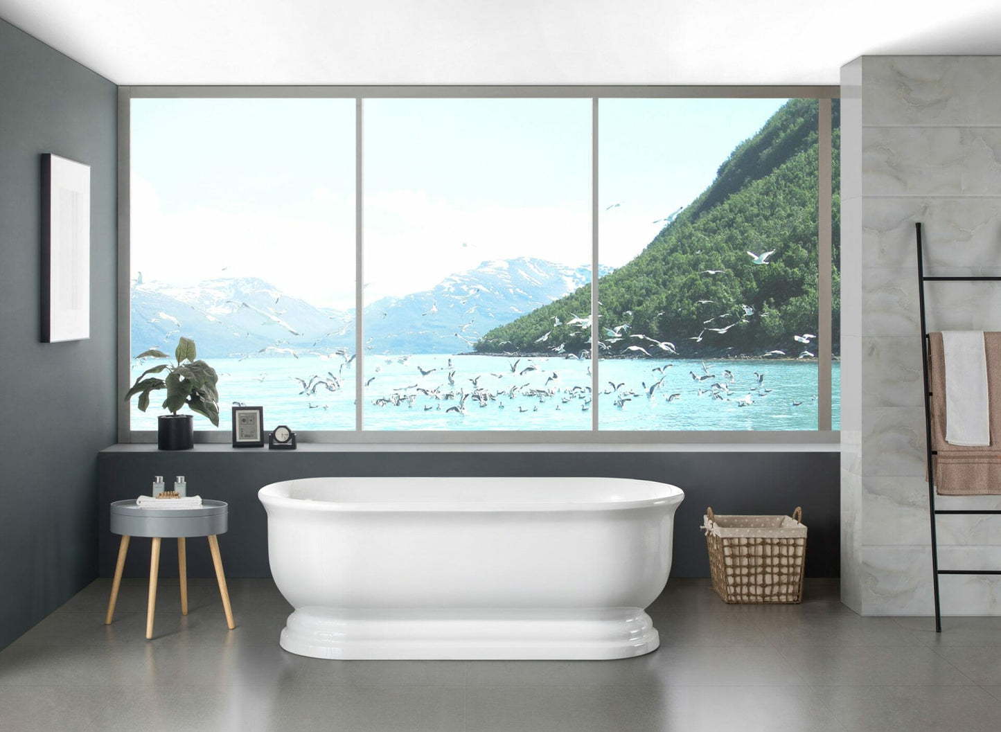 1700mm Freestanding Bathtub - No Overflow - Gloss White