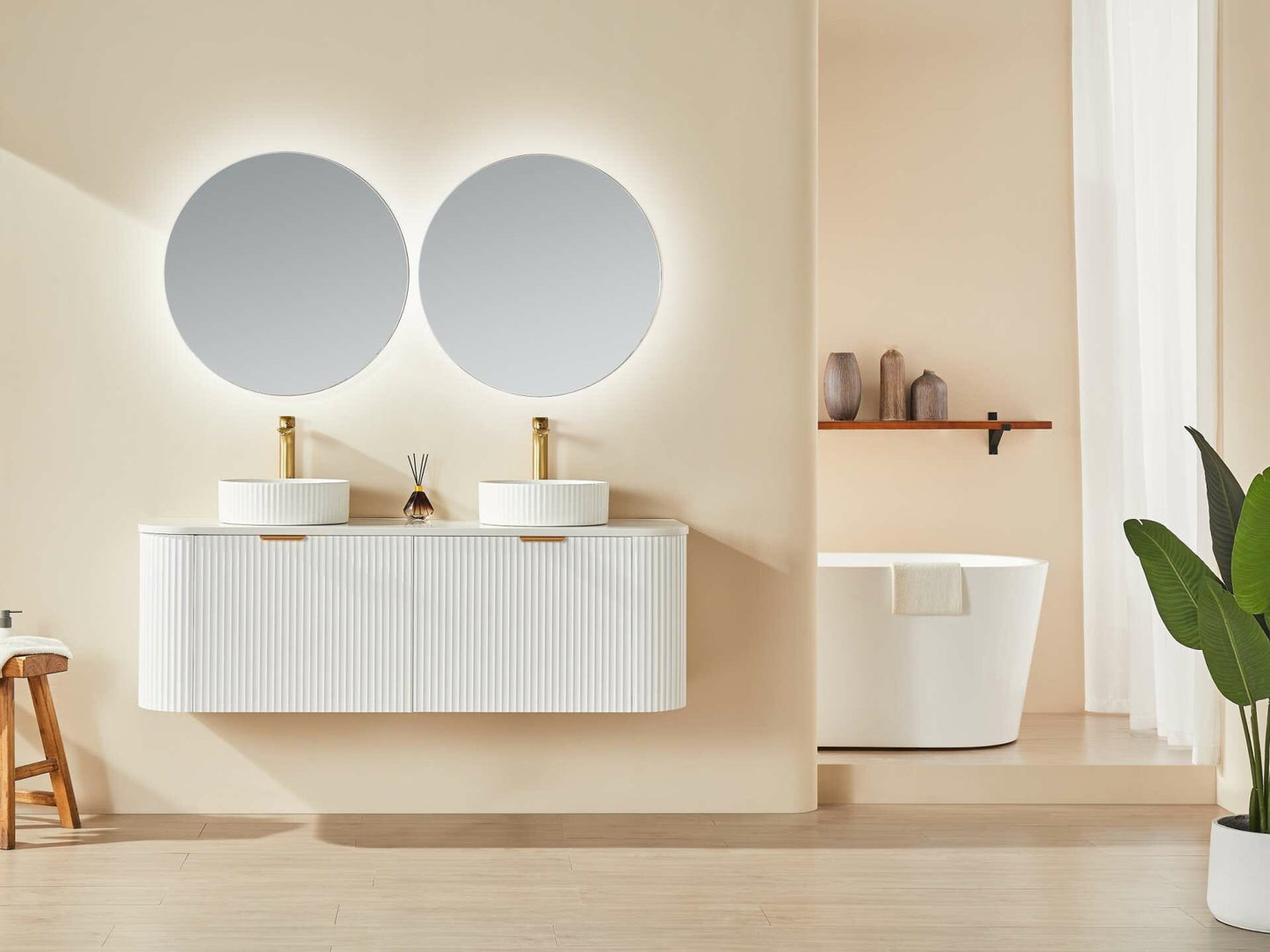 1500mm Avalon Wall Hung Vanity PVC Cabinet Only - Matte White