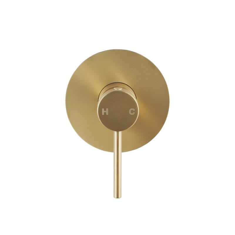 Pentro Brushed Yellow Gold Round Shower Mixer Tap