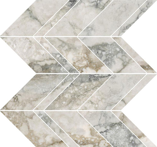 ZOUKS CHEVRON MOSAIC - CHEVRON / 3D Finish - 300X300 | SOLD PER SHEET - 11 SHEETS PER BOX / 1.089 SQM / Priced Per Sheet