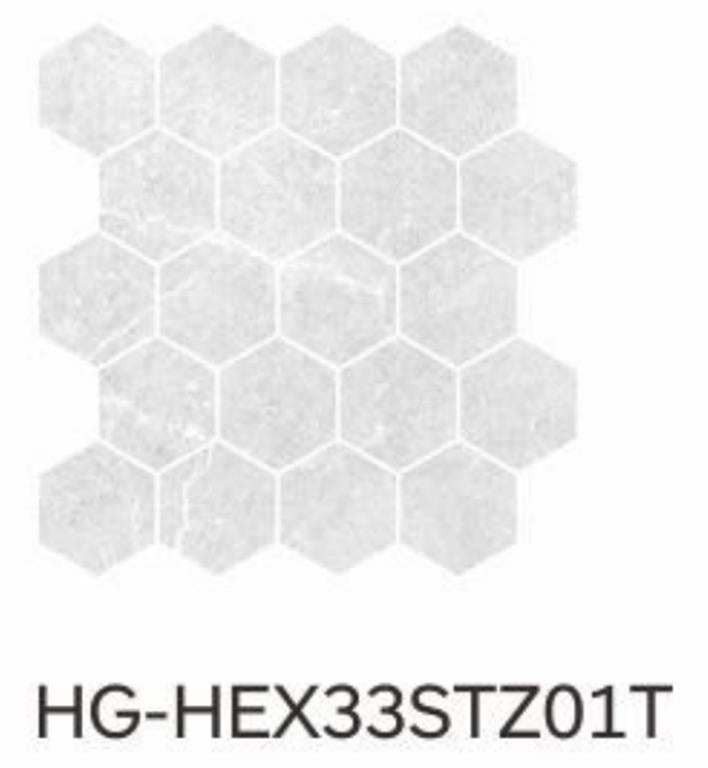 STAZZEMA MOSAICS - IVORY HEXAGON / FELLTEC Finish - 300X330 | 11 SHEETS PER BOX / 1.089 SQM