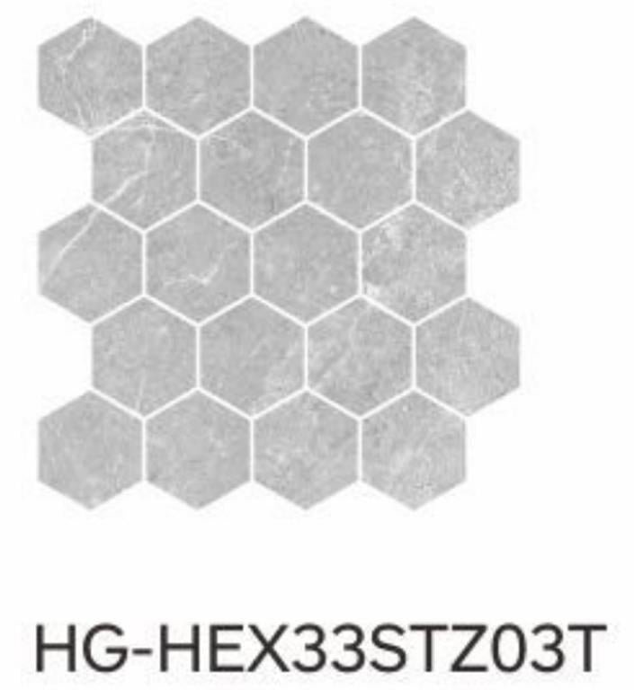 STAZZEMA MOSAICS - SMOKEY GREY HEXAGON / FELLTEC Finish - 300X300 | 11 SHEETS PER BOX / 1.089 SQM