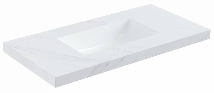 900mmx460mm Stone Top with Undermount Basin - Diamond SINTERED Top Seamless Jointed with Ceramic Double Basin - No Tap Hole