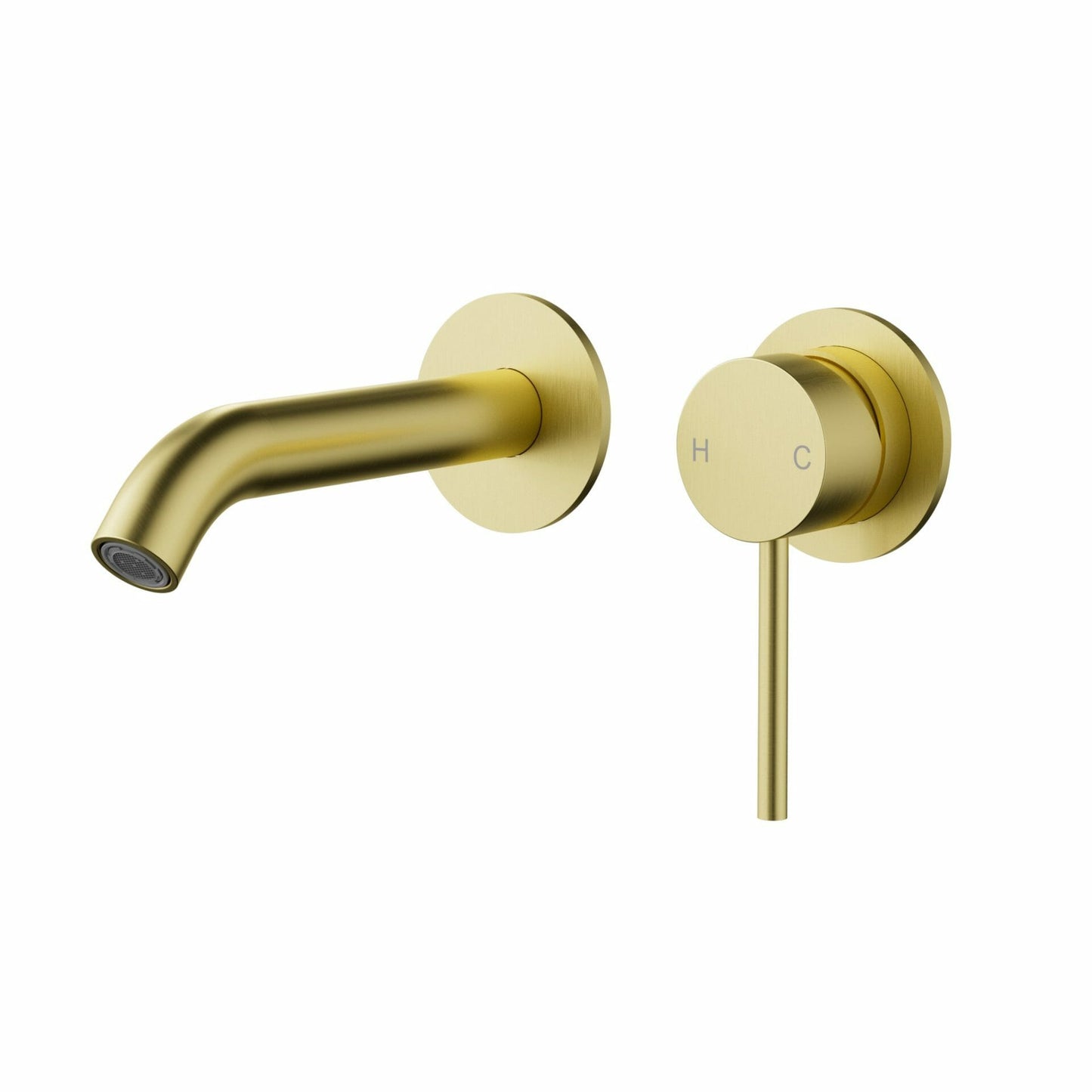Otus Slimline Stainless Steel Wall Basin Mixer Separate Back Plate Trim Kits - Brushed Gold