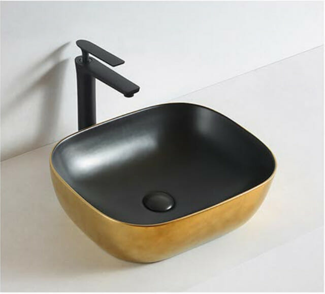Gold and Matte Black (Ex) Basin - 470 x 330 x 140mm