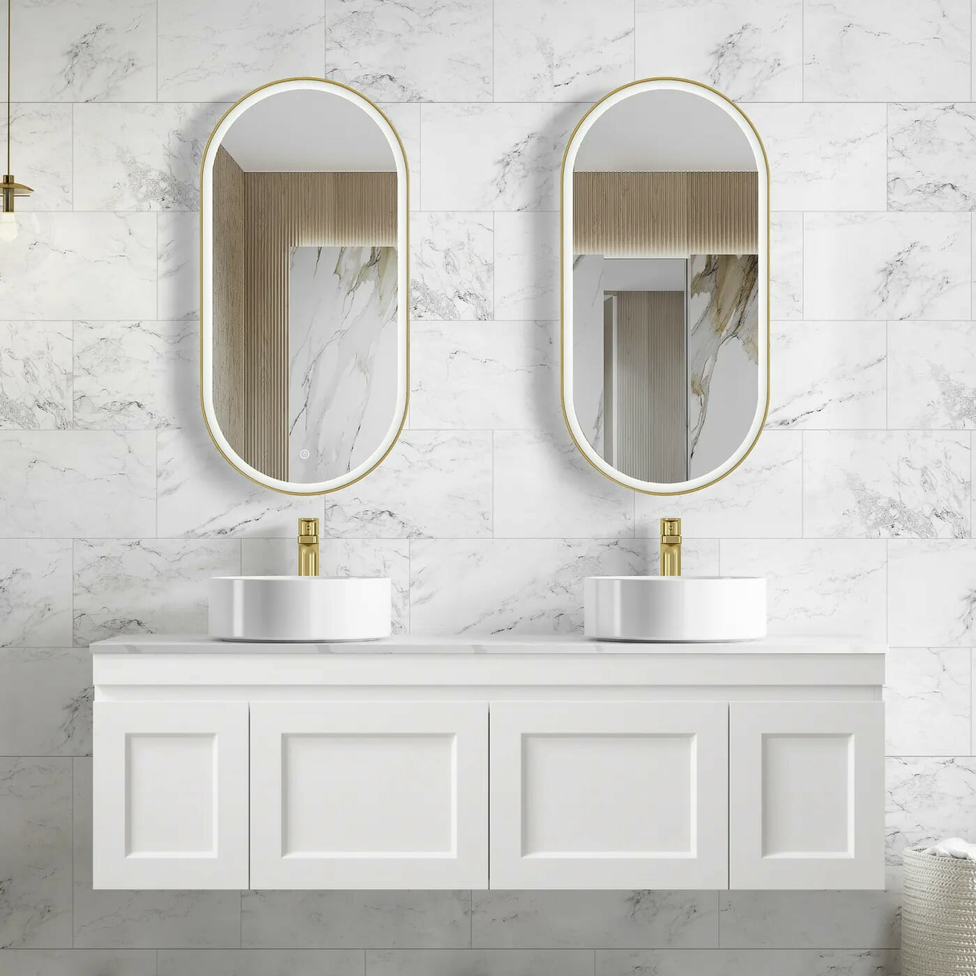 Hampton Mark II 1500mm Satin White Wall Hung Cabinet Only
