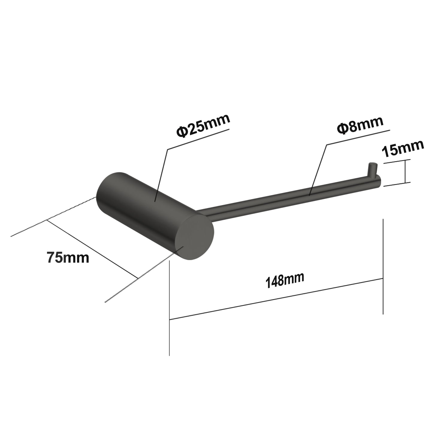 Gun Metal Grey Toilet Paper Holder