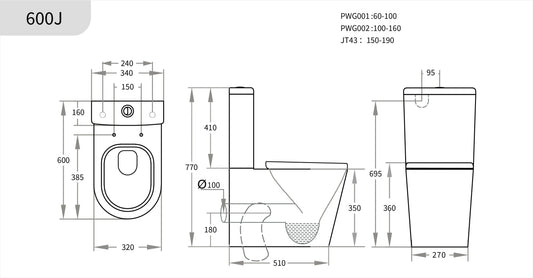 Avis Rimless Junior Toilet Suite - Gloss White