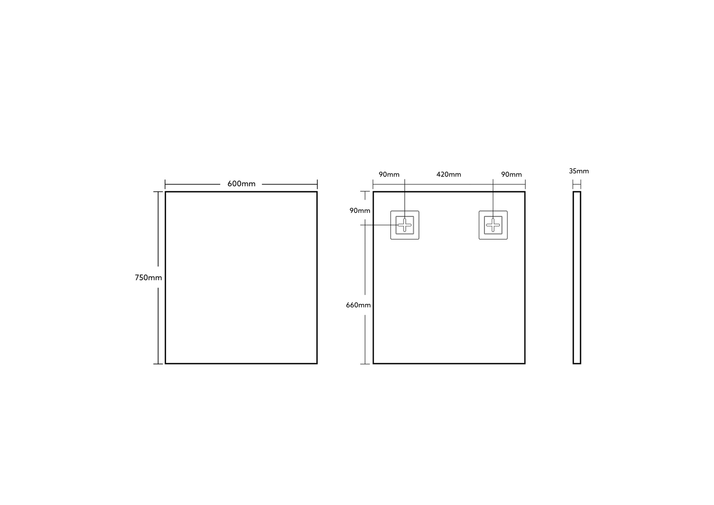 600mm Qubist Framed Square Mirror
- Matte Black