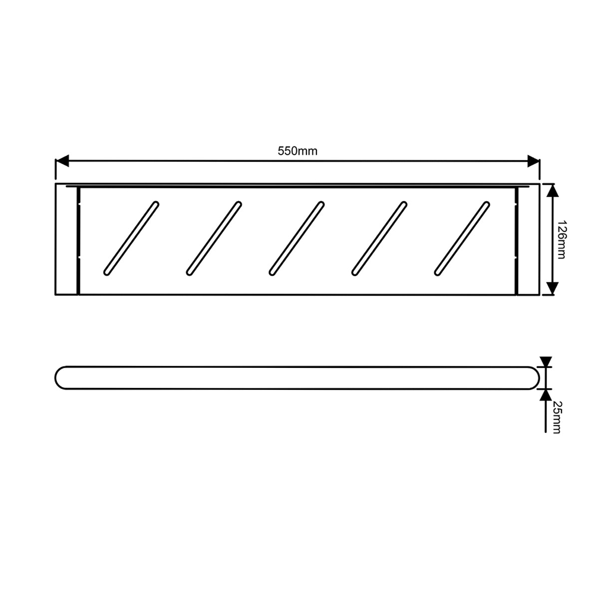 RUSHY Series Black Stainless Steel Shelf