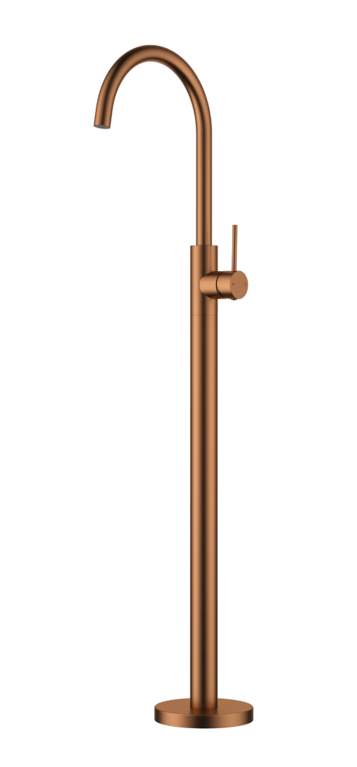 Otus Slimline Free Standing Bath Mixer Brushed Copper