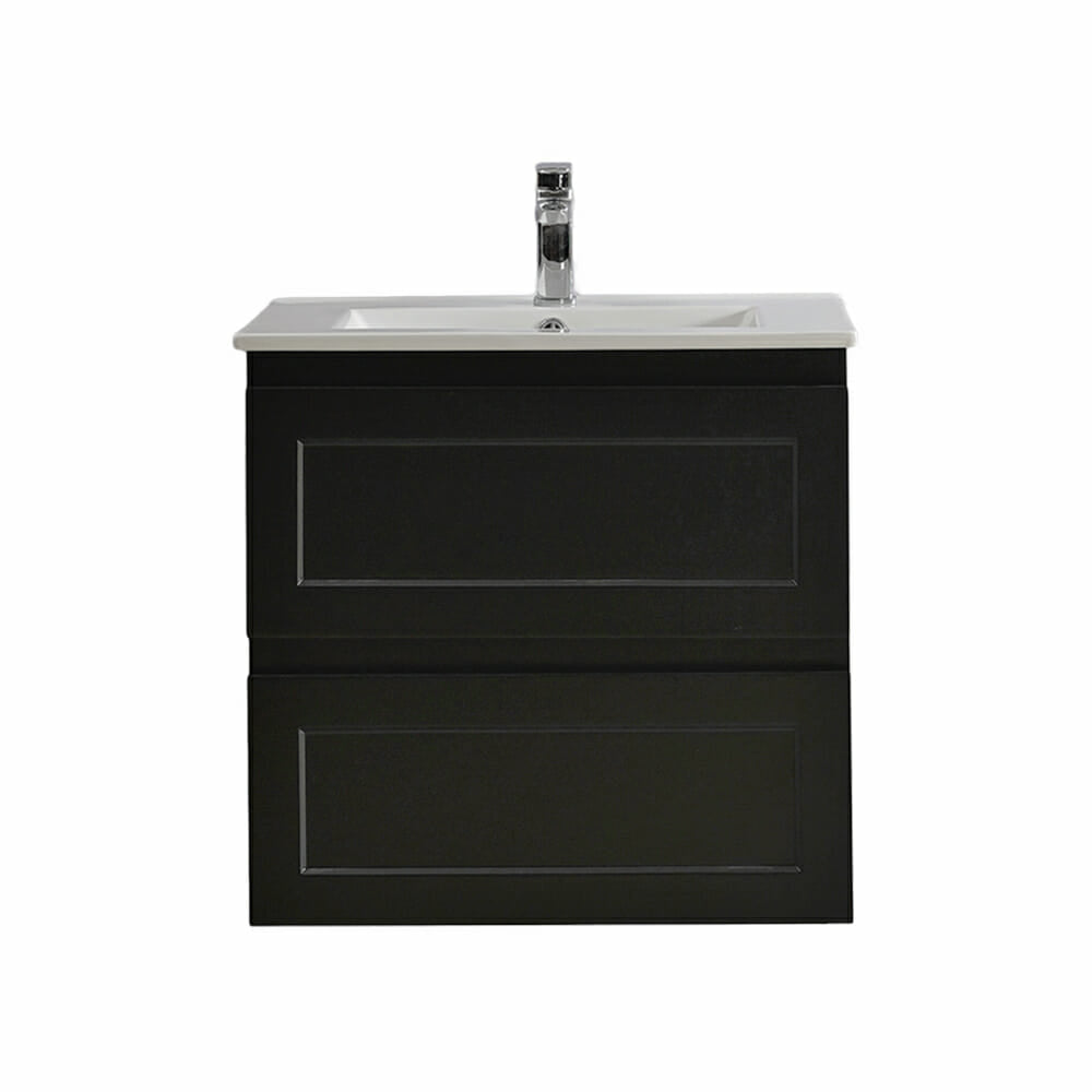 600mm Fremantal Wall Hung Vanity PVC Cabinet Only - Matte Black