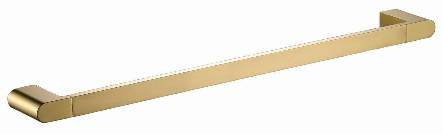 Flores Single Towel Rail 600mm - Brushed Gold