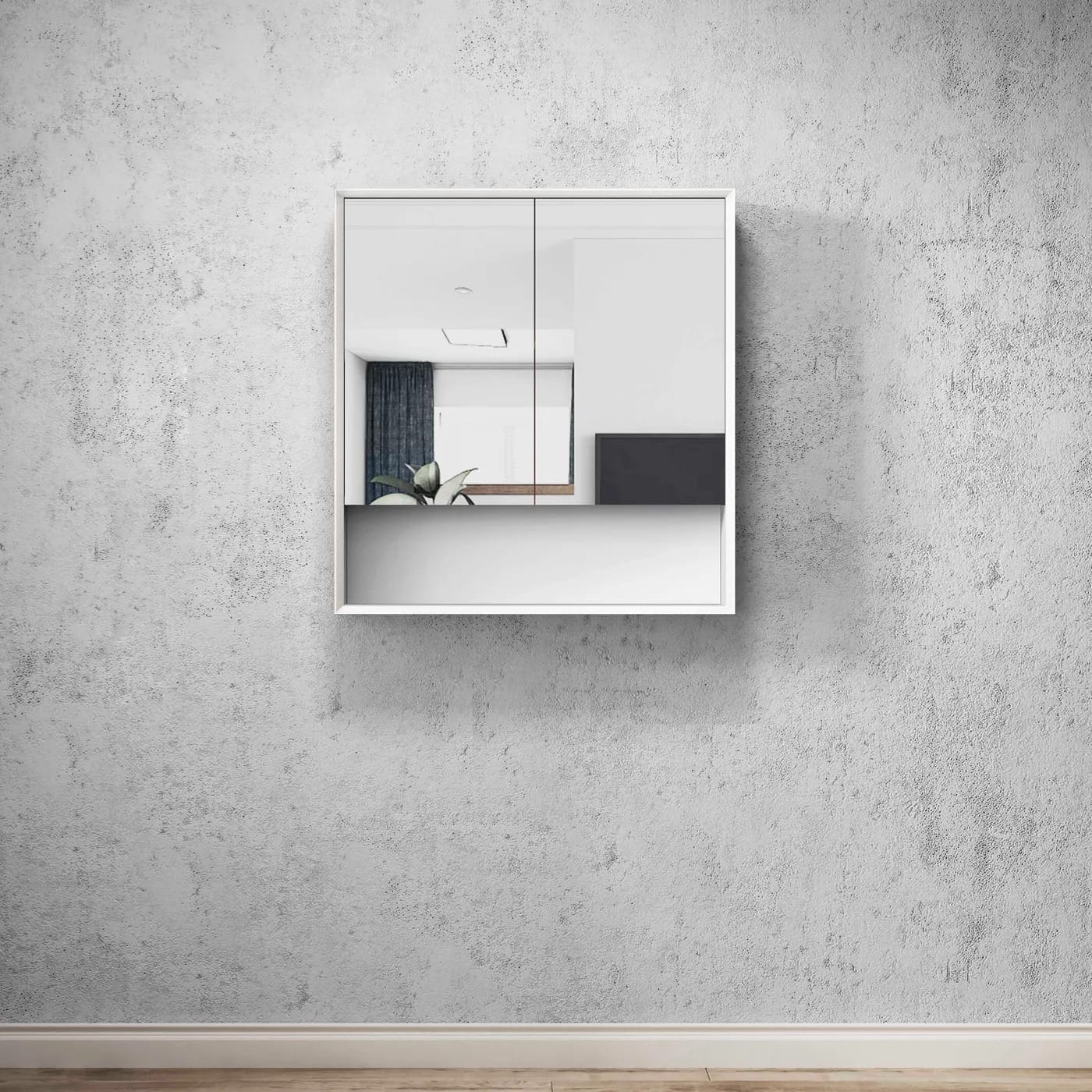 Boston 750x800 Matte White Shaving Cabinet