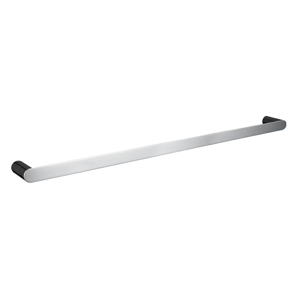 Bellino Black & Chrome Solid Brass Single Towel Rail 800mm