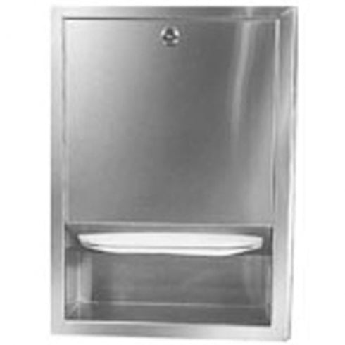 324mm W Recessed Paper Towel Dispenser - 324mm W x 435mm H x 102mm D - Satin